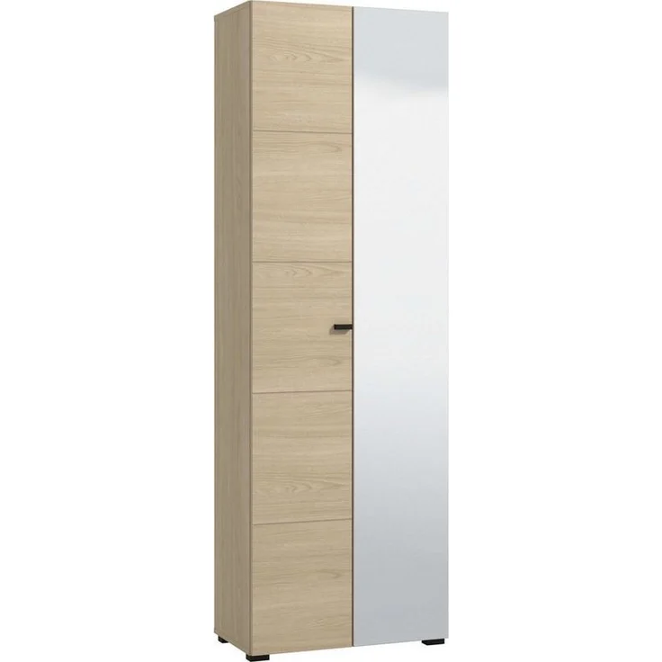 Home affaire Garderobenschrank Rathlin, Stauraumschrank, Flurschrank, ausziehbare Kleiderstange Spiegeltür, Gesamtbreite 64 cm, drei Regale – Bild 3