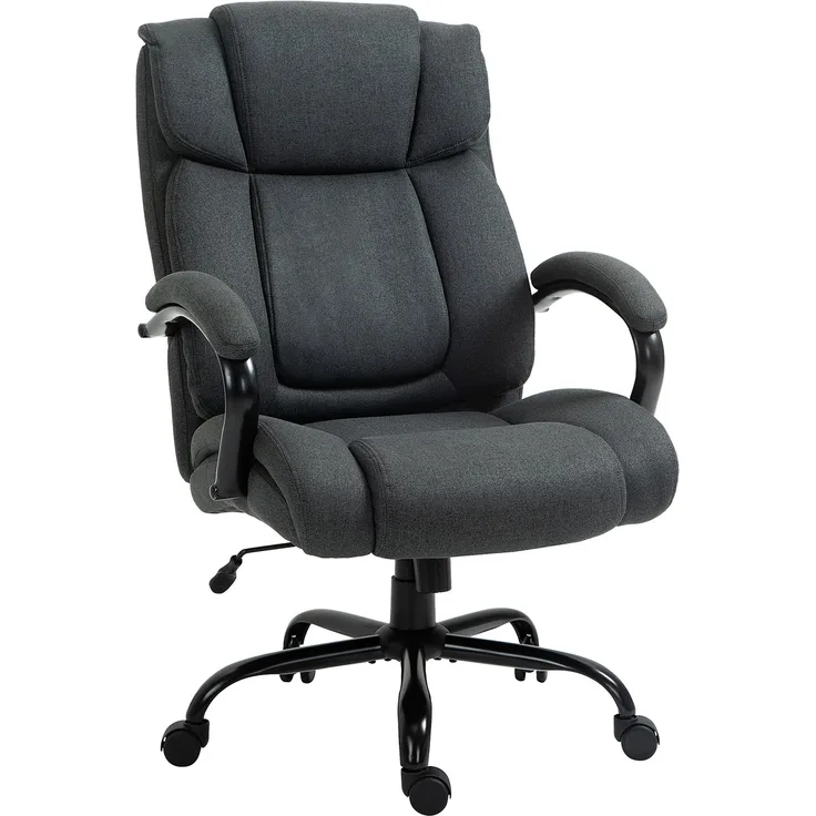 MELAYR, Bürostuhl, Ergonomischer Schreibtischstuhl, Drehstuhl mit gepolsterter Armlehne, 80 x 72.5 x 118 cm, Dunkelgrau