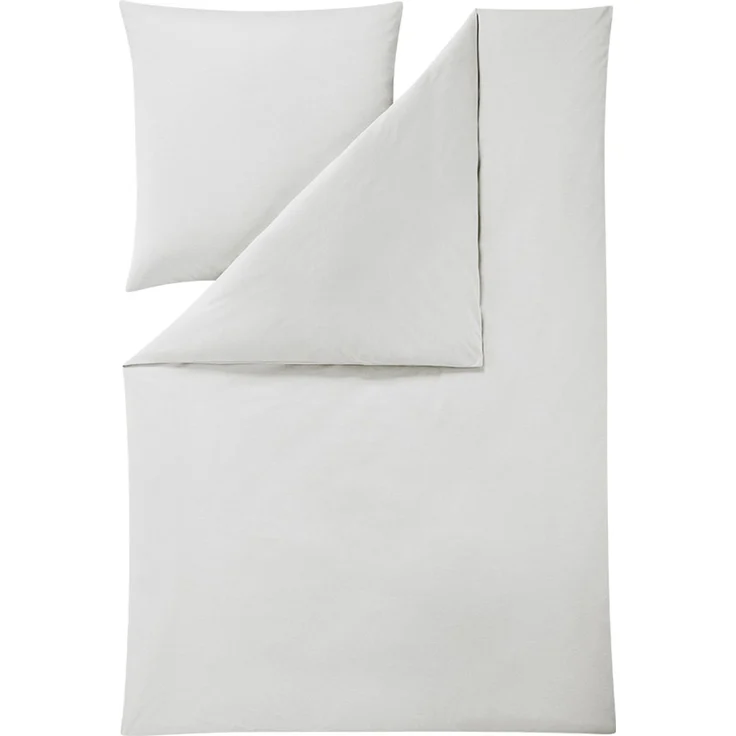 Estella Bettwäsche Takoma 6873 820 Silber Mako Interlock Jersey 155 x 220 + 80 x 80 cm – Bild 1