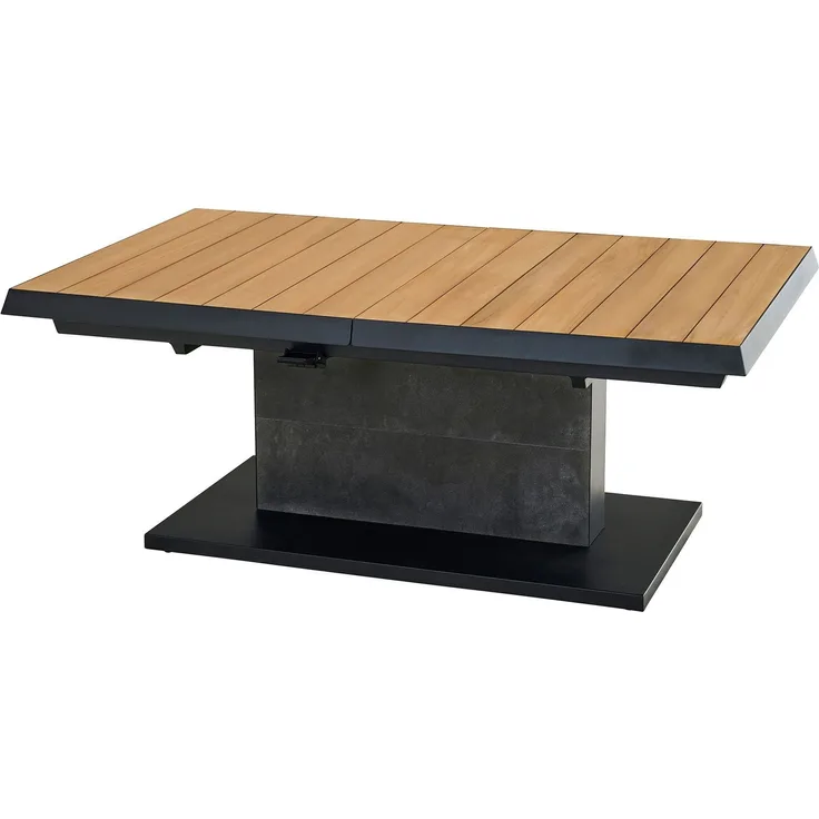 Lift-Tisch MONDO Latea, Aluminium, Anthrazit, Holzfarben, 140 x 53 x 90 cm
