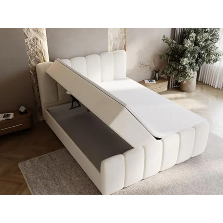 GRAINGOLD Boxspringbett Cloud 160x200, Beige (Royal 02), inkl. Matratze, Topper und Bettkasten, Taschenfederkern und hochelastischer Schaumstoff – Bild 6