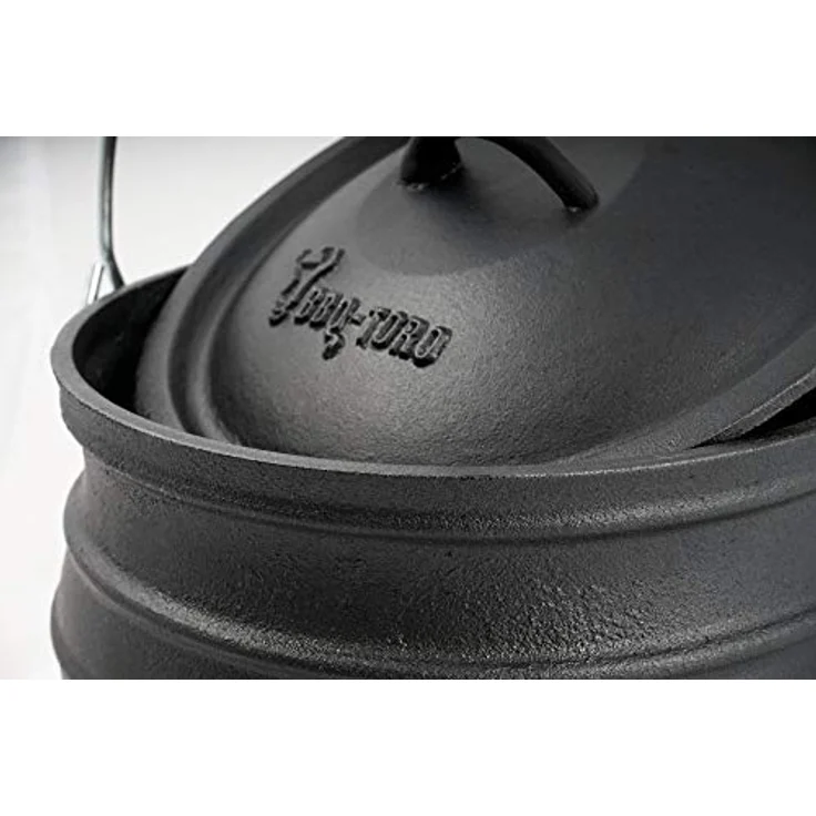 BBQ-Toro Grilltopf Potjie ca. 6 Liter, Südafrikanischer Kochtopf aus Gusseisen ohne Füße, Gusseisen – Bild 2