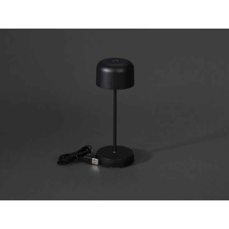 Kleine Akku Tischleuchte LILLE per USB aufladbar, Schwarz Höhe 20cm – Bild 6