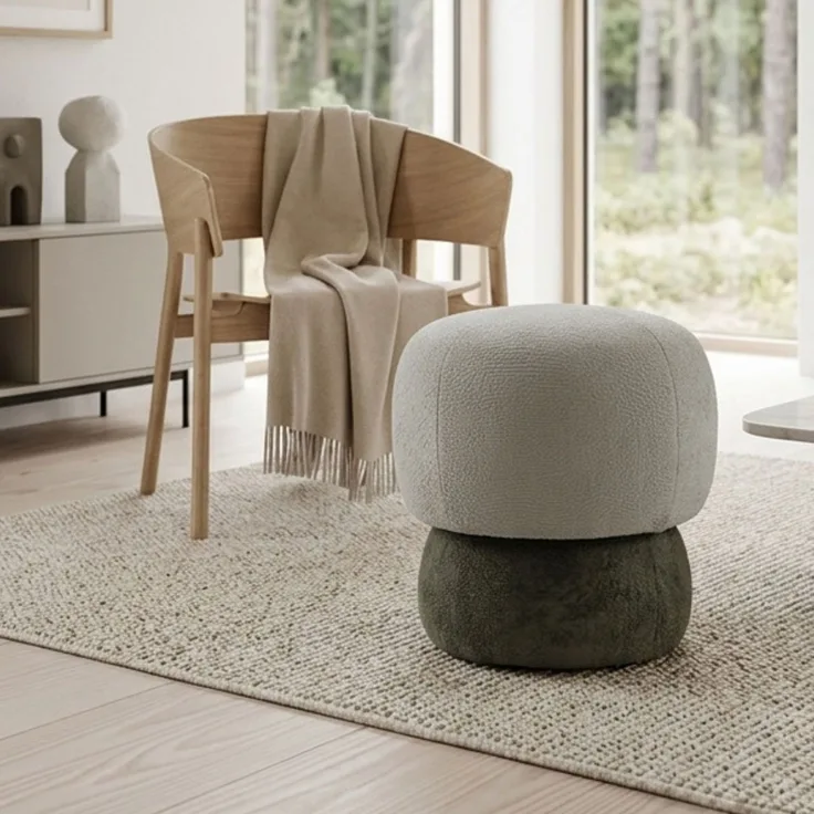 Skye Decor 'Coco - Grey, Mint' Pouf, Grau / Mint, 33 x 43 x 33 cm
