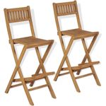 vidaXL Klappbare Garten-Barhocker 2 Stk. Massivholz Teak 43806