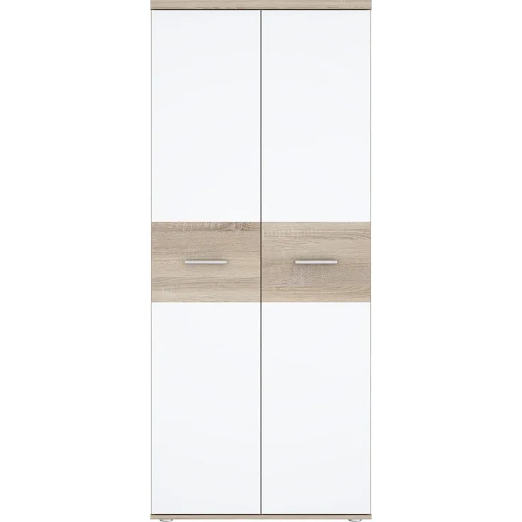 Kleiderschrank >WINNIE< in Sonoma Eiche / Weiss - 79,9x188,6x52,7cm (BxHxT)