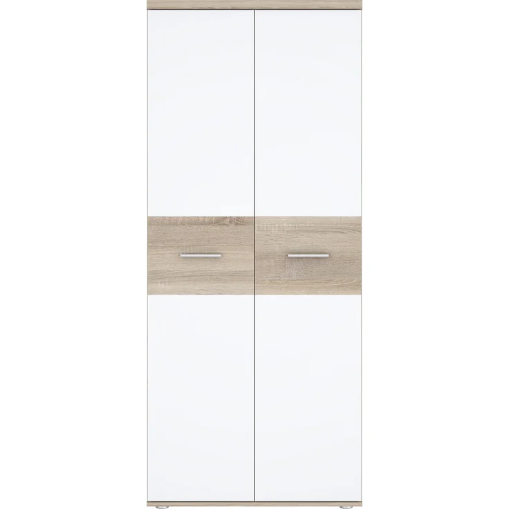 Kleiderschrank >WINNIE< in Sonoma Eiche / Weiss - 79,9x188,6x52,7cm (BxHxT) – Bild 1