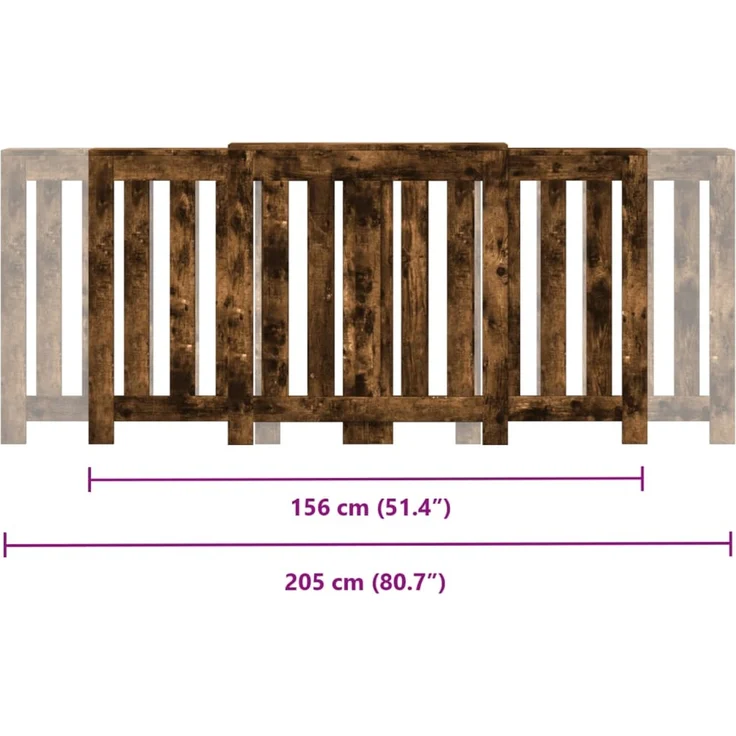 vidaXL Heizkörperverkleidung Räuchereiche 205x21,5x83,5 cm 852766 – Bild 10