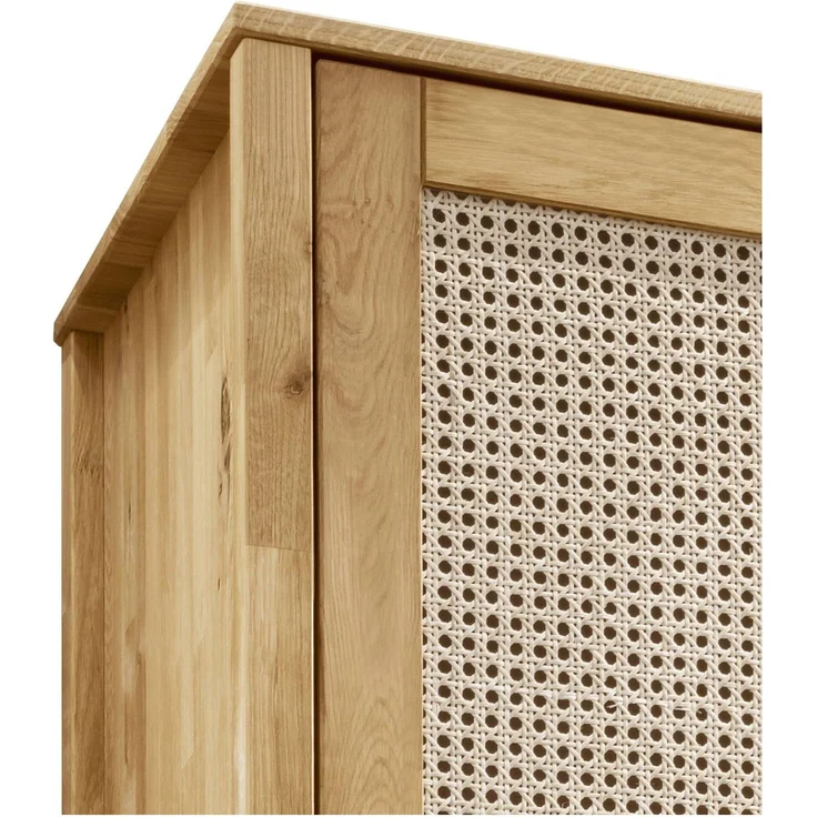 MSZ Design Kleiderschrank FRIA 2 Türen Wildeiche geölt mit Wiener Geflecht Natur 107x61x202 cm – Bild 3