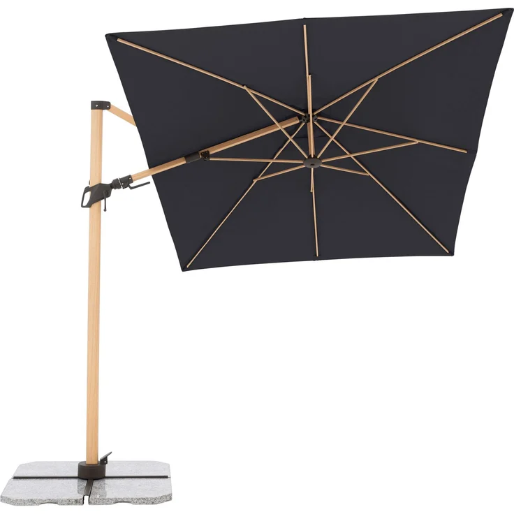 Doppler Sonnenschirm / Ampelschirm "Alu Wood AX Ultra Pendelschirm 300 x 220", inkl. Standkreuz, anthrazit, 300 x 220 cm – Bild 5
