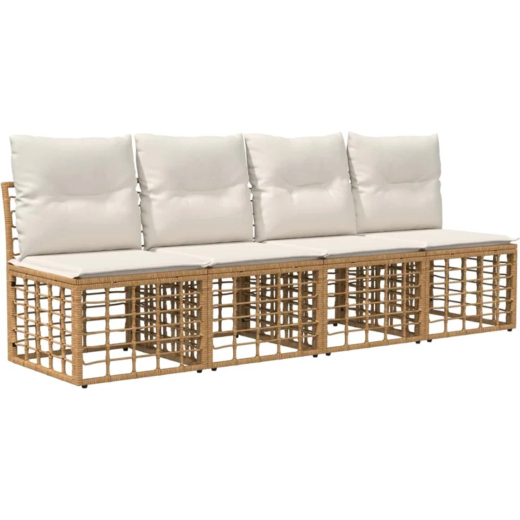 vidaXL 4-Sitzer Garten-Sofa ohne Armlehnen 4 pcs 4-Sitzanzahl Natur 42026736 – Bild 2
