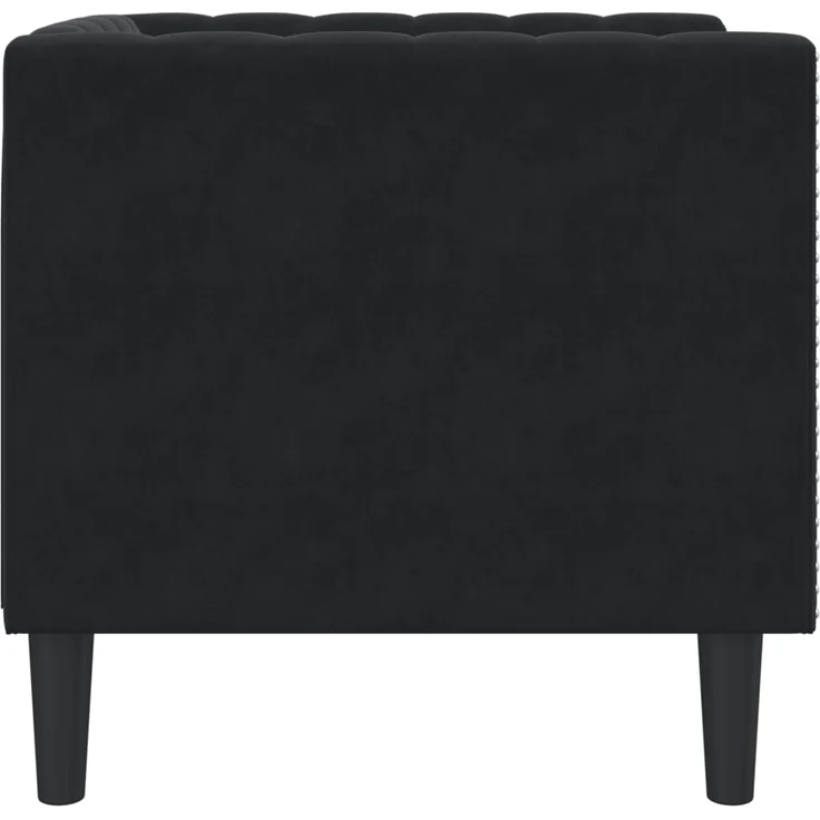 vidaXL Chesterfield-Sessel Schwarz Samt 372678 – Bild 4