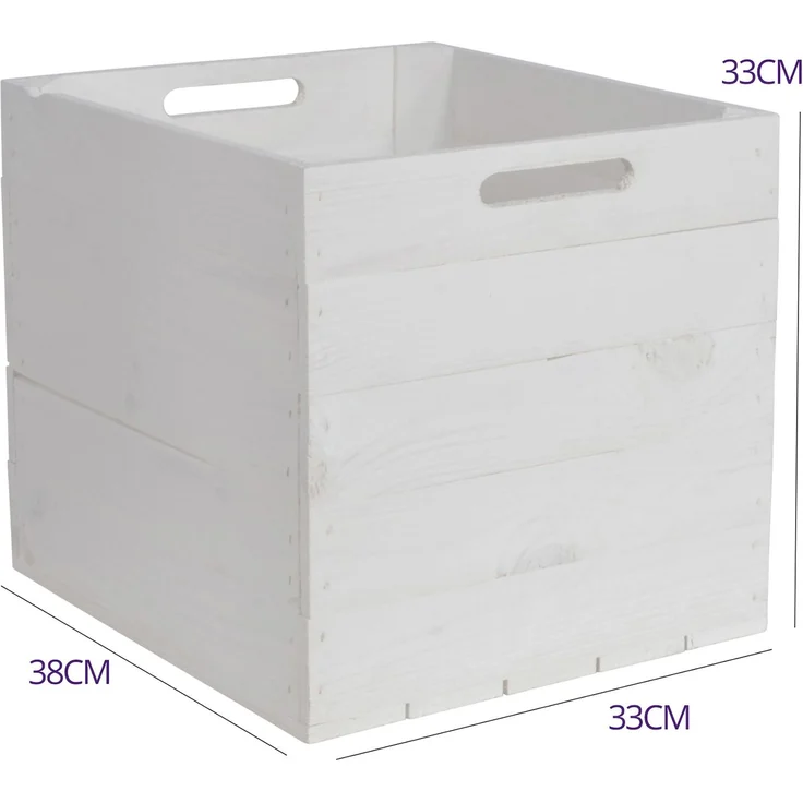 CHICCIE Holzkiste Kallax Aufbewahrungsbox Weiß 33x38x33cm (2 St) – Bild 7
