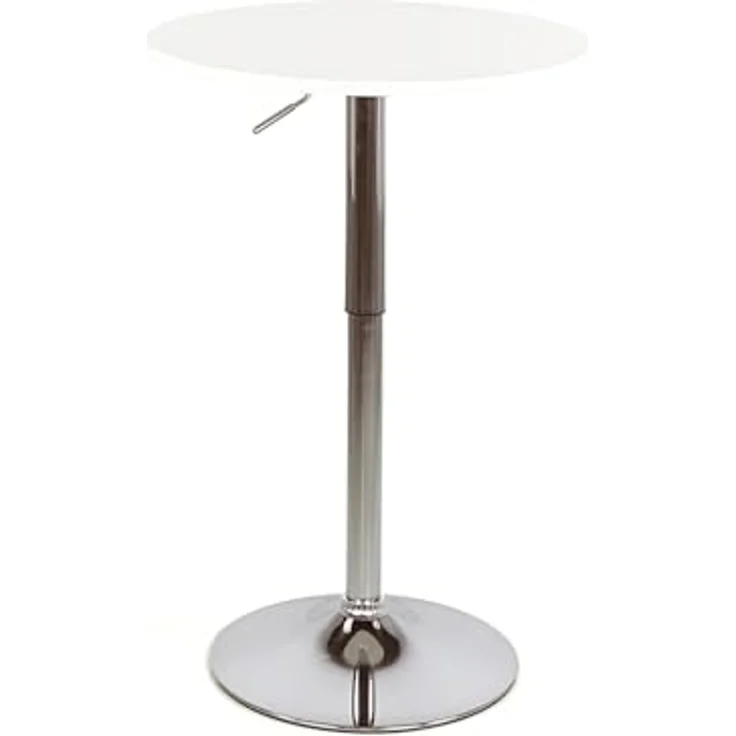 Brigros WeHome - Bartisch, hoher Couchtisch, höhenverstellbarer Couchtisch, quadratischer oder runder Tisch, Küchentisch erhältlich (Weiß, rund) – Bild 2