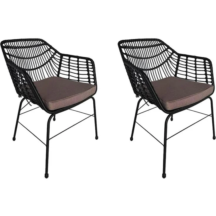 HOME DELUXE Gartenstuhl inkl. Sitzkissen TARA - 2er Set
