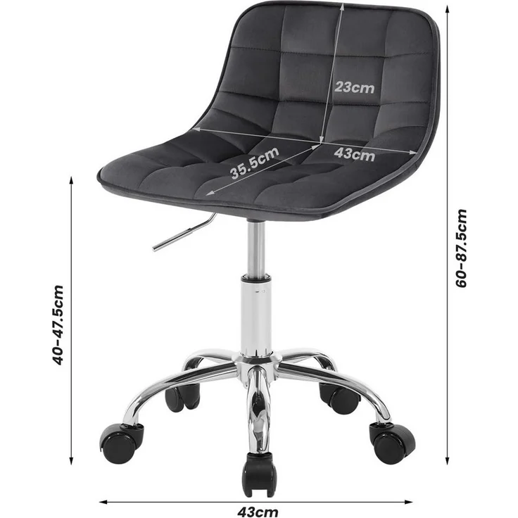 Woltu Drehhocker (1 St), Schminkstuhl Samt, Bürohocker höhenverstellbar – Bild 2
