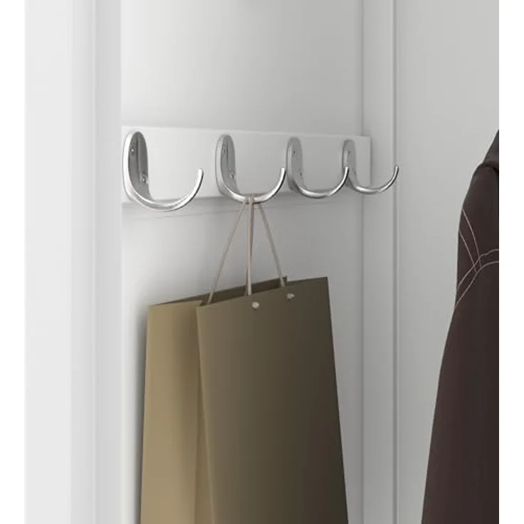Jan Nowak Kleiderspind Metall abschließbar Spindschrank Umkleideschrank, 180 x 30 x 50 cm, Metallschrank mit Kleiderstange, Kleiderhaken, Fachboden und Lüftungsschlitzen, Garderobenschrank – Bild 2