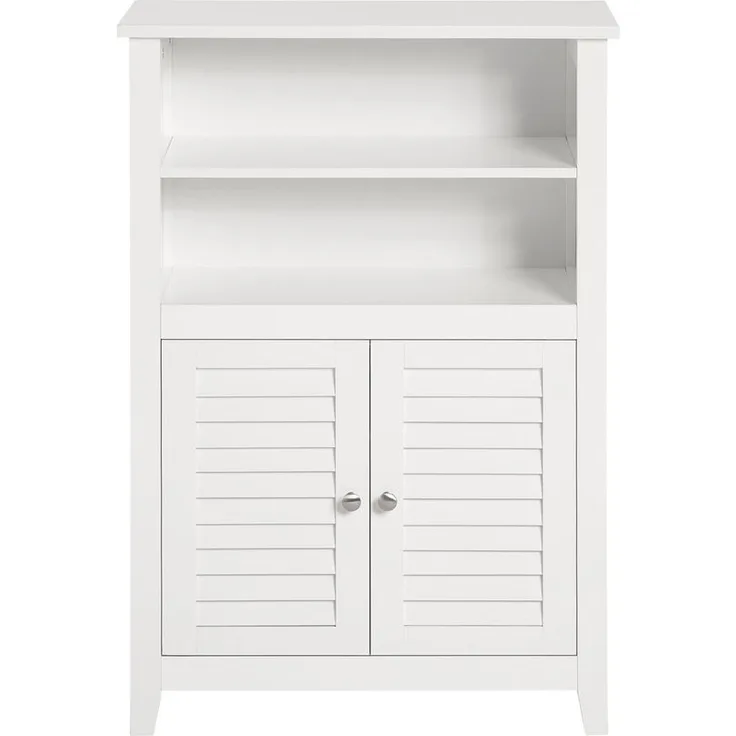 Badschrank mit Zwei Ablagen weiß