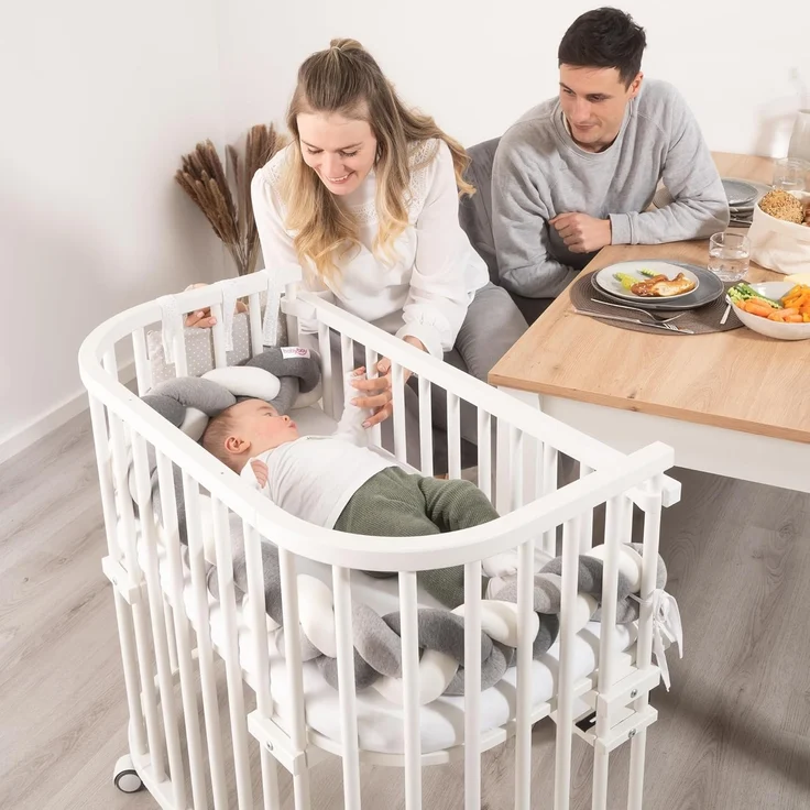babybay Rollensatz Spezial mit Stoßschutz passend für alle Modelle, Kernbuche geölt – Bild 5