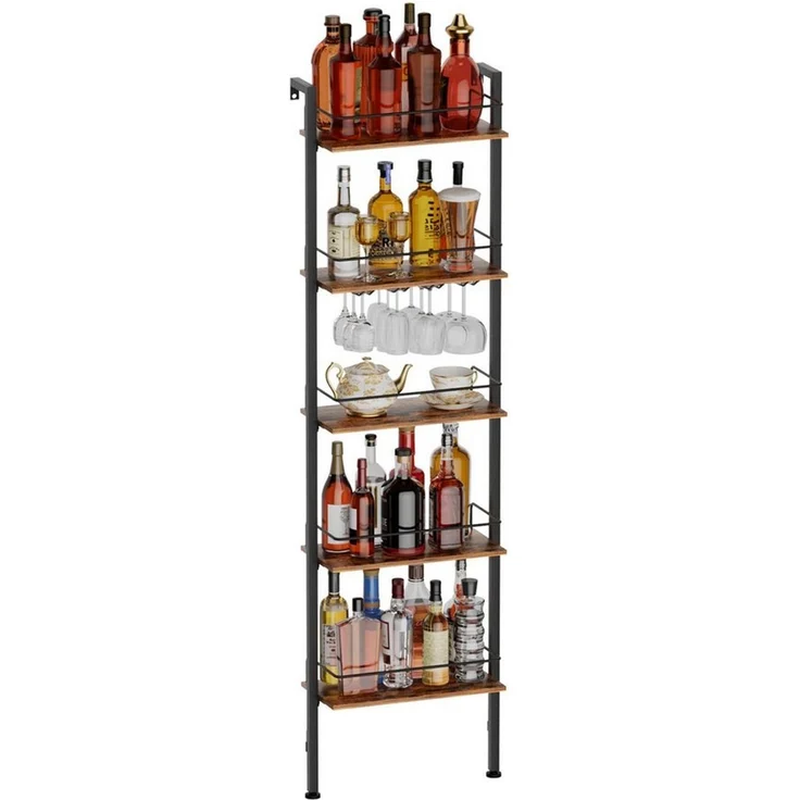 Yorbay Weinregal 5-Tier Freestanding Weinständer, 50 Flaschen, mit LED-Lichtern & Absturzsicherung – Bild 1