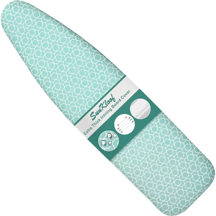 SUNKLOOF Bügelbrettbezug und Polster gegen Absinken und Flecken Bügelbrettbezug mit elastischen Kanten und Pad 38,1x137,2 cm