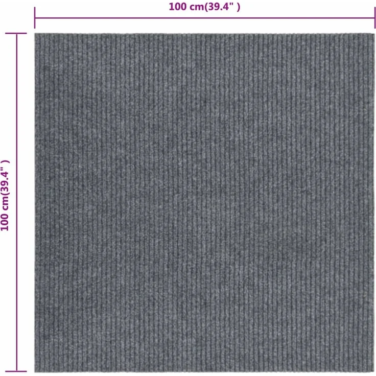vidaXL Schmutzfangläufer 100x100 cm Grau 327174 – Bild 6