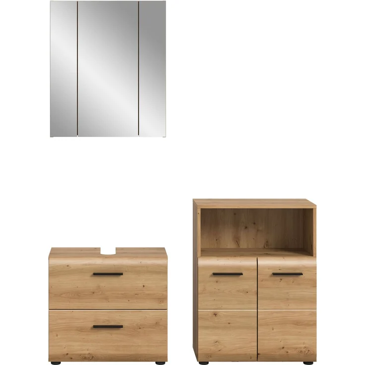 Badkombination (B/H/T: 135x185x30 cm) in Artisan Oak Nachbildung und Artisan Oak Nachbildung – Bild 2