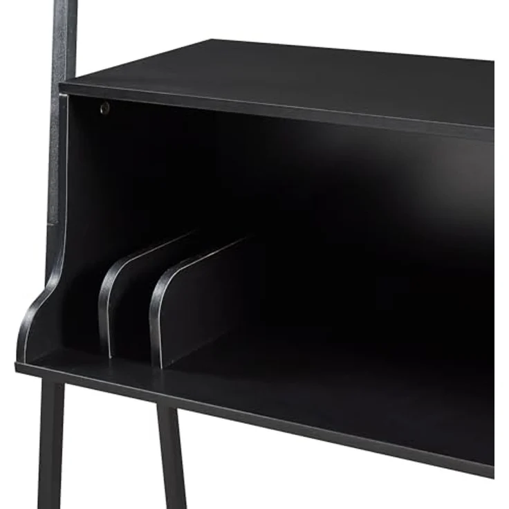 Schreibtisch Storfjord mit Leiterregal 184x80x40cm Schwarz [en. casa] – Bild 6