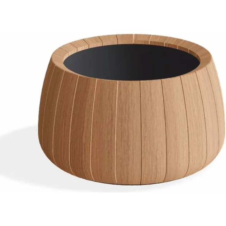 Casa Padrino Luxus Teakholz Blumentopf Naturfarben Ø 70 cm - Runder Pflanzentopf - Garten Deko Accessoires - Terrassen Deko – Bild 3