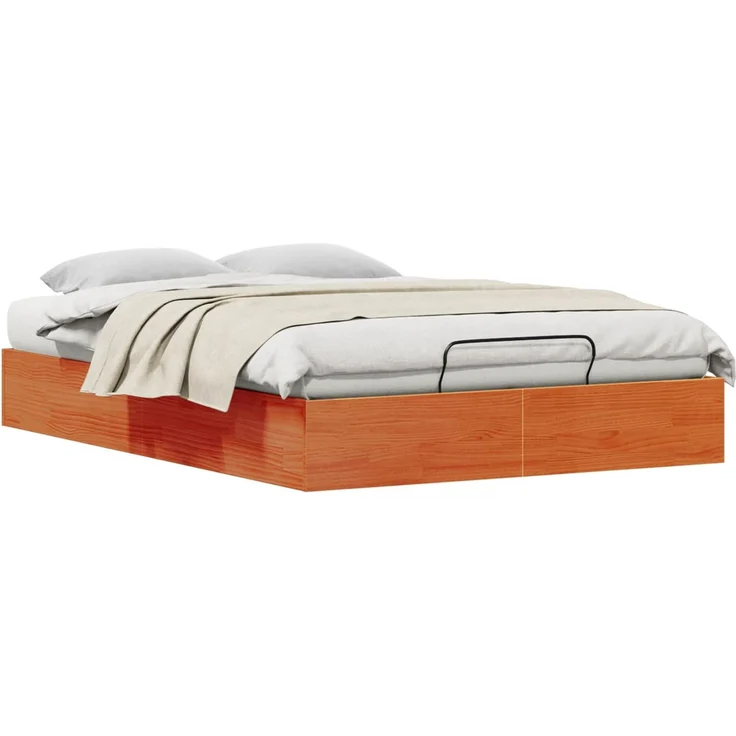 vidaXL Ottoman Bettgestell mit Stauraum Wachsbraun 120x190 cm 3418776 – Bild 2