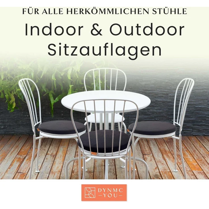 DYNMC you Sitzkissen Stuhl - Stuhlkissen 39x39 - Rund Set, Mittelhart H3 - Sitzkissen Bank Memory Schaumstoff - Sitzpolster Stuhl – Bild 3