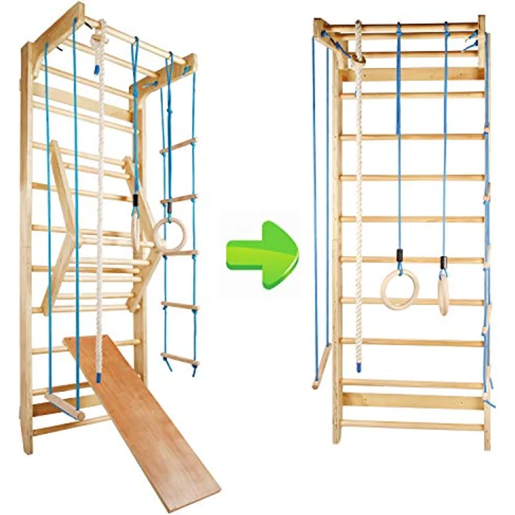 CCLIFE Kletter-Trainingsgerät Klettergerüst für kinder outdoor Sprossenwand Turngeräte Holz – Bild 5