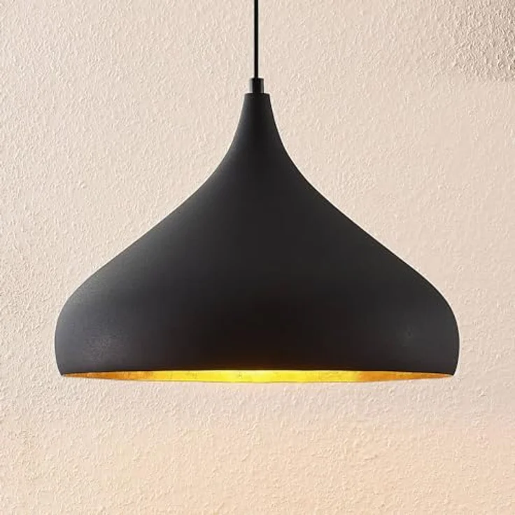 Arcchio Pendelleuchte Lunus, Moderne Hängelampe in Schwarz, 1-flammig, E27, Deckenlampe für Wohnzimmer und Esszimmer – Bild 3