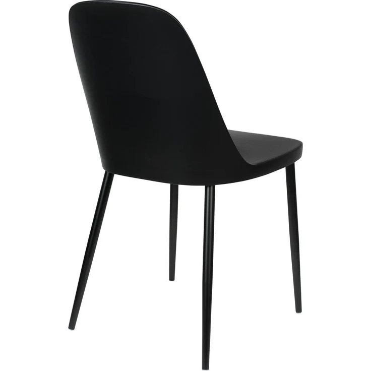 Esszimmerstuhl Pip im 2er-Set, Schwarz mit Metallbeinen für Wohnzimmer 46x53,5x85 cm – Bild 4