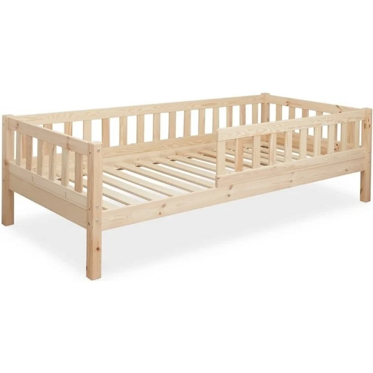 Ehrenkind Kinderbett mit Rausfallschutz aus massivem Kieferholz, Kinderbett 90x200 cm (zeitlos, hochwertig und auch für ältere Kinder geeignet, aus FSC zertifiziertem Holz), Jugendbett, Kinderbett mit Rausfallschutz – Bild 4