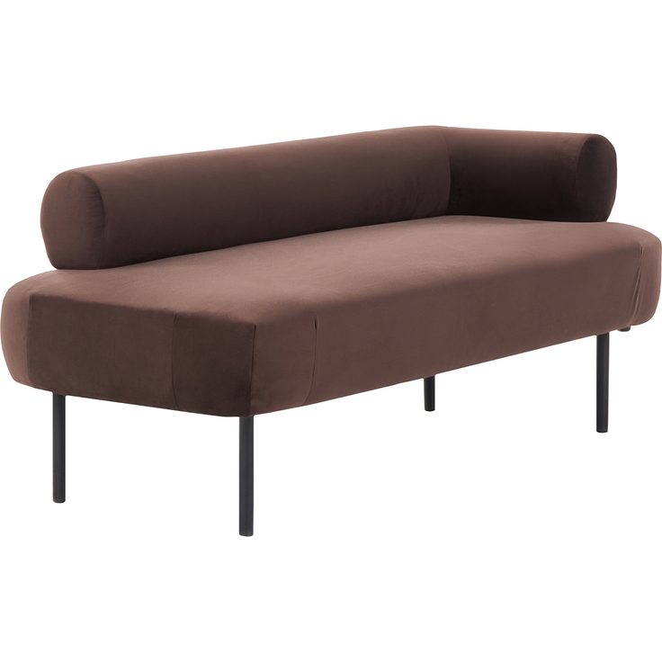 Rechtsseitige Chaiselongue MIRMANDE Samtstoff Dunkelbraun – Bild 4