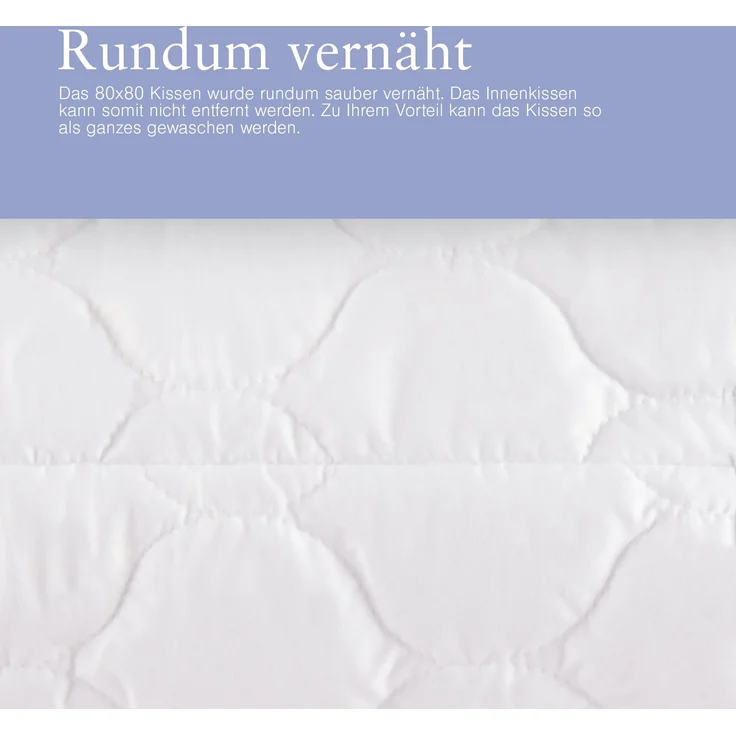 Kopfkissen Mikrofaser 80x80cm ( 850gr Füllgewicht ) - Hochwertiges Schlafkissen - Samtweiches Kissen mit MIkrofasergewebe – Bild 6