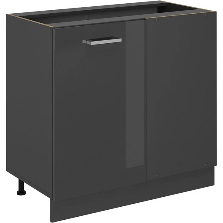 Eckunterschrank R-Line Anthrazit Hochglanz 86 cm ohne Arbeitsplatte Vicco – Bild 5