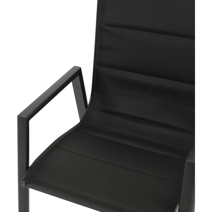 DEGAMO LAGOS II Gartengarnitur, Aluminium, anthrazit, 9-teilig (8x Stapelsessel, 1x Ausziehtisch 195/255x120cm) – Bild 3