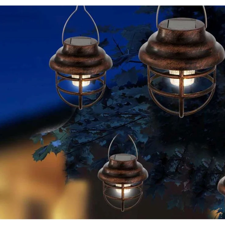 Solarleuchte Garten 3er Set Laterne zum Hängen Solarlampe Außen Leuchte Solar – Bild 7
