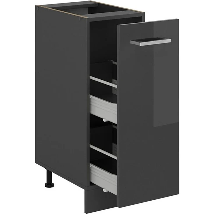 Apothekerschrank R-Line Anthrazit Hochglanz 30 cm ohne Arbeitsplatte Vicco – Bild 3