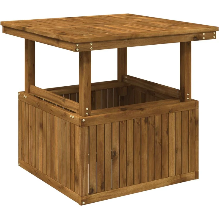 vidaXL Gartenkaffee Tisch aus massivem Akazienholz höhenverstellbar 901243 – Bild 2