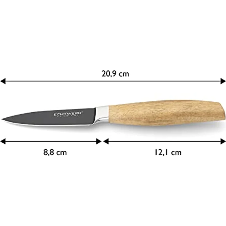 ECHTWERK Schälmesser Classic, aus hochwertigem Stahl, Obst- & Gemüsemmeser mit Rosenholzgriff, 8,8cm – Bild 5