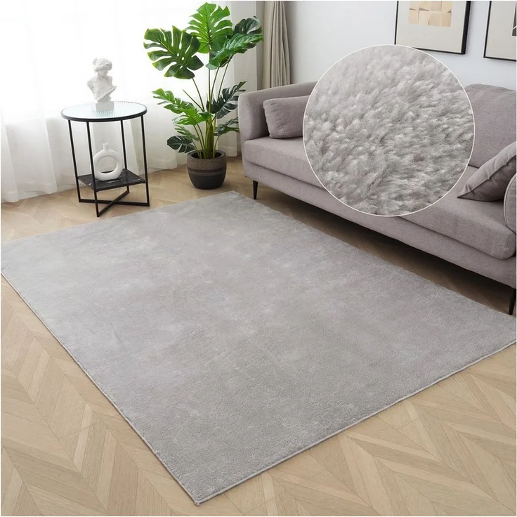 OTTO home Teppich Cali, in Standard- und Premium-Qualität, 13 mm oder 16 mm Höhe, rechteckig, Uni-Farben, kuschelig, & weich, waschbar, Wohnzimmer, Schlafzimmer – Bild 1