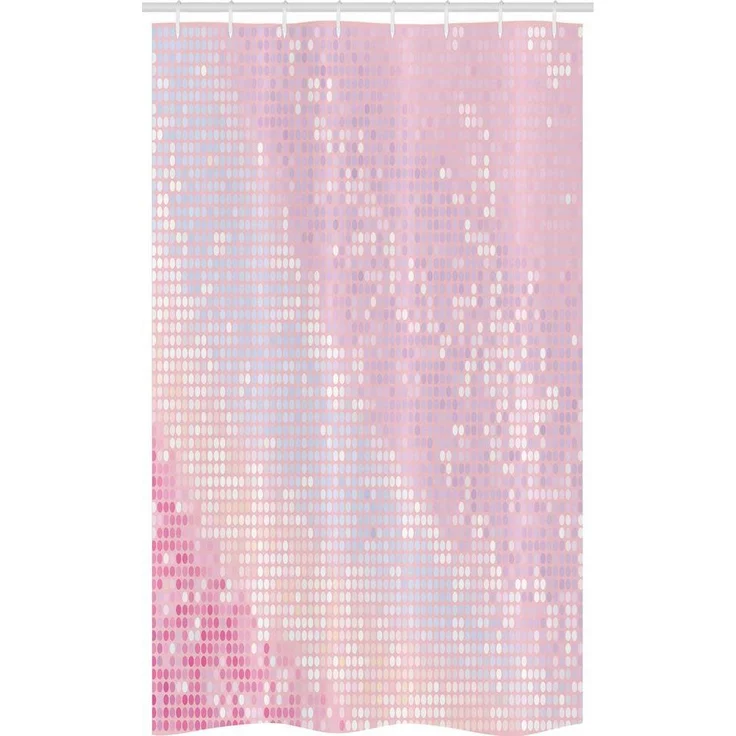 Abakuhaus Duschvorhang Badezimmer Deko Set aus Stoff mit Haken Breite 120 cm, Höhe 180 cm, Modern Abstrakt Disco-Kugel-Muster – Bild 1