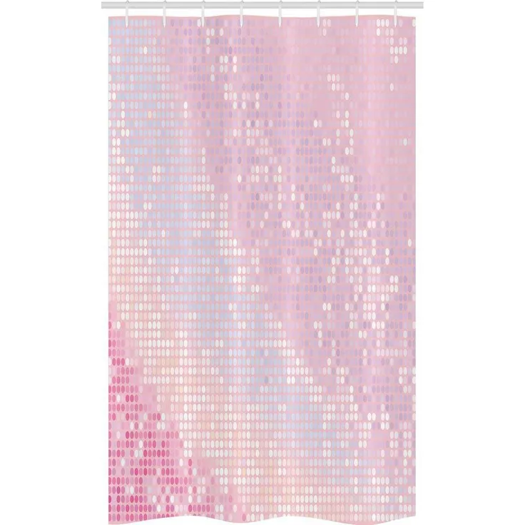 Abakuhaus Duschvorhang Badezimmer Deko Set aus Stoff mit Haken Breite 120 cm, Höhe 180 cm, Modern Abstrakt Disco-Kugel-Muster