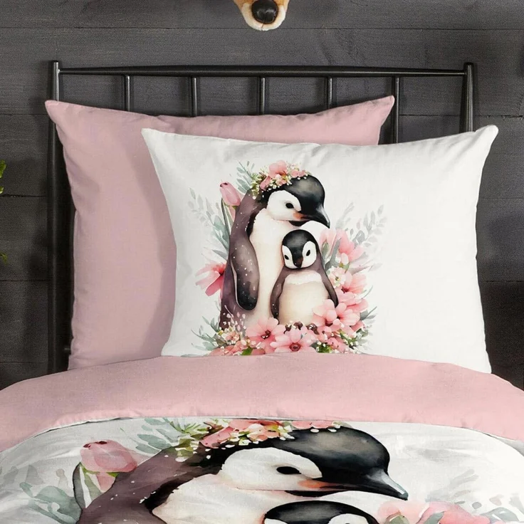 TRAUMSCHLAF Bettwäsche Pinguin, Flanell, 2 teilig, besonders weich und warm – Bild 3