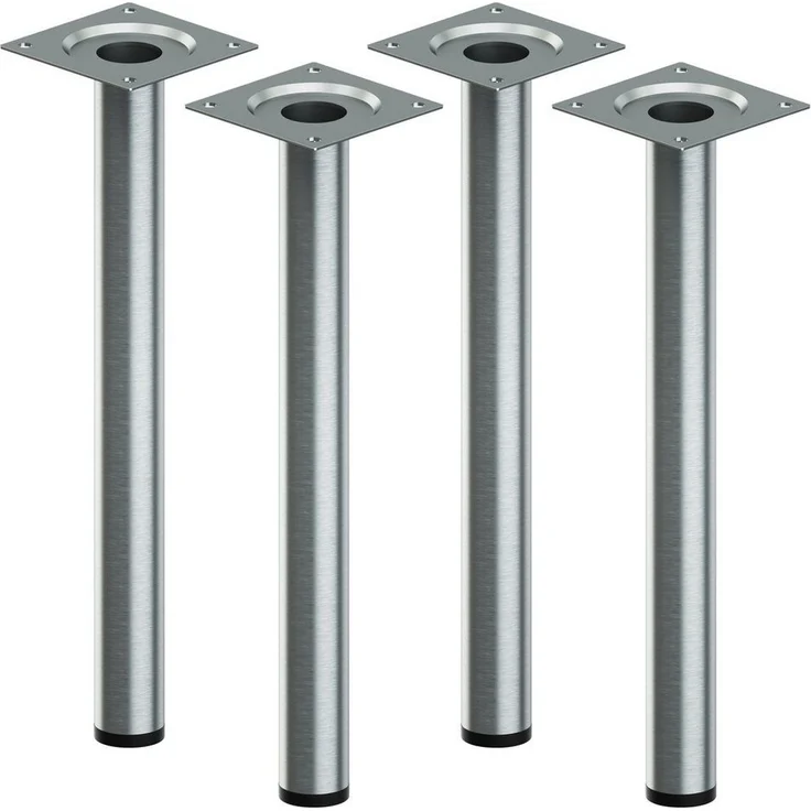 ib style Tischbein Tischbein Ø 30 mm 4er Set Edelstahloptik, Tischfüße - Möbelfüße – Bild 1