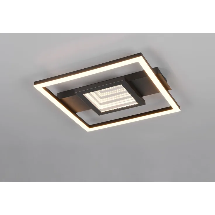 Trio Leuchten LED Deckenleuchte Wheeler 16 W schwarz matt eckig