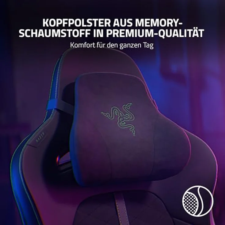 Razer 'Enki' Bürotuhl mit Stahlrahmen, Kunstleder/Stahl schwarz, (131-141) x 68x67 cm – Bild 11